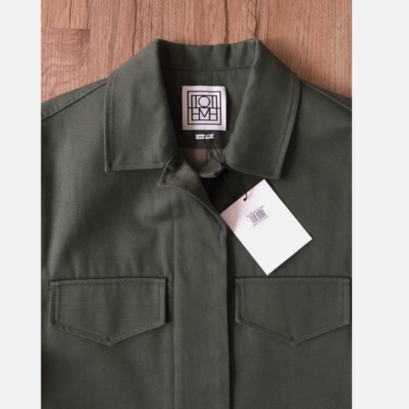100% Authentic!! NWT Org.$630 Toteme Army jacket Khaki Green XS - Picture 10 of 11